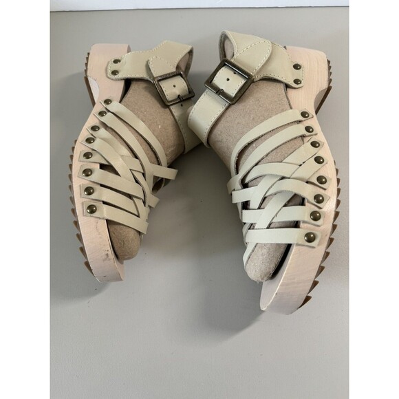 Kelsi Dagger Brooklyn Womens Leather Woven Clog Sandals Brown Size 7.5 Open Toe - Picture 7 of 12